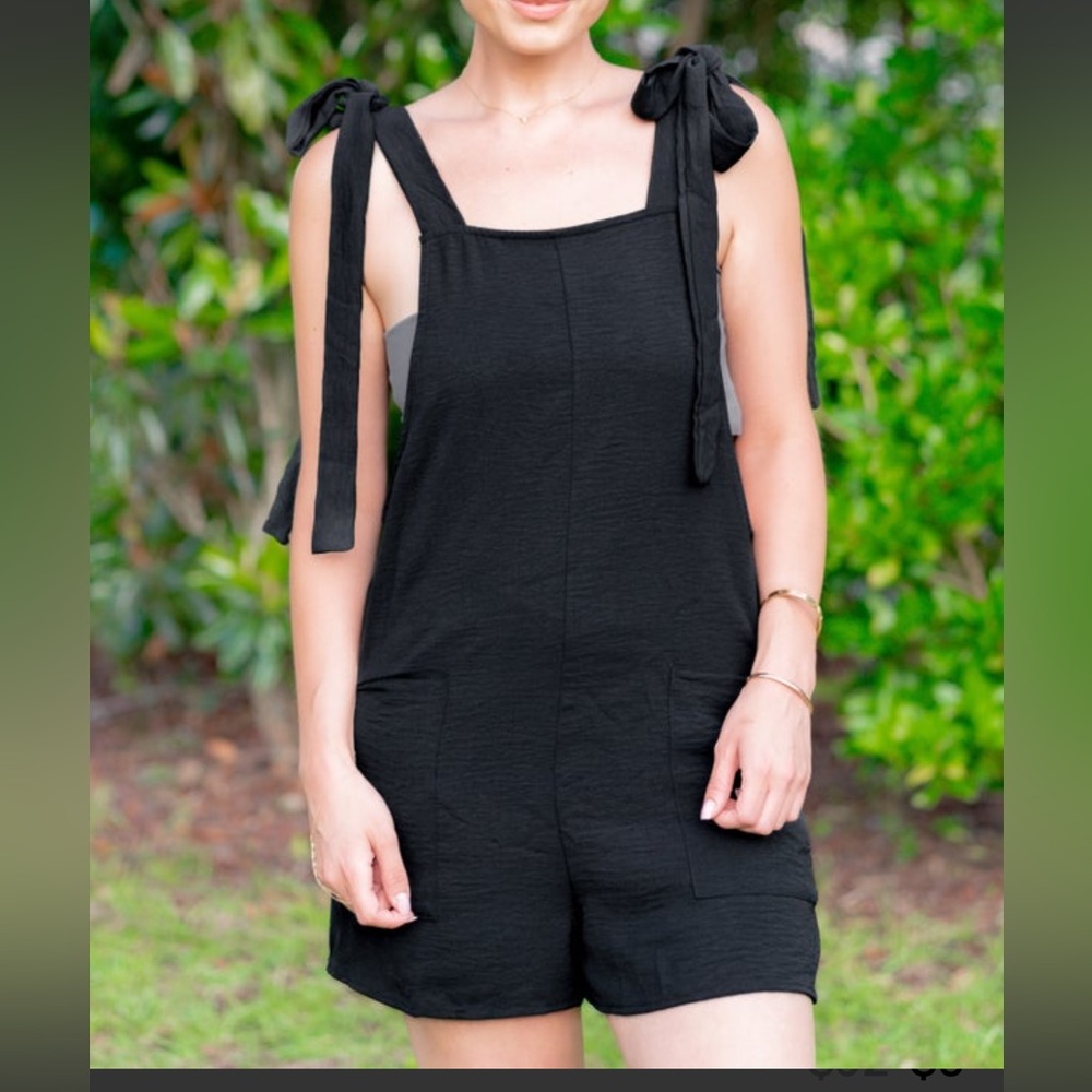 HEIMISH USA Black Tie-Shoulder Romper